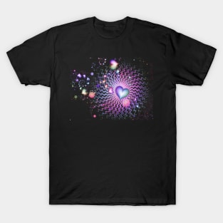 Rainbow Hearts At Night T-Shirt